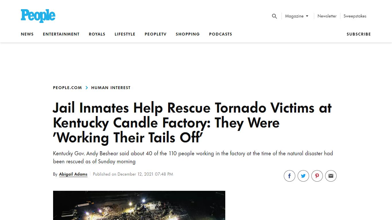 Jail Inmates Help Rescue Tornado Victims at Kentucky ...